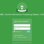 Student accessing the official JAMB e-Facility portal on a smartphone to review an admission offer.
