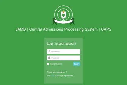 Student accessing the official JAMB e-Facility portal on a smartphone to review an admission offer.