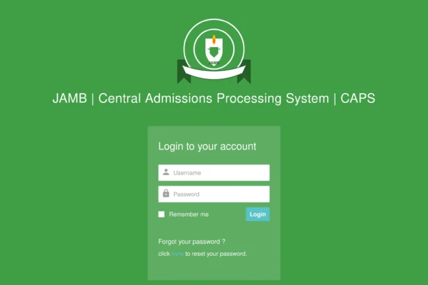 Student accessing the official JAMB e-Facility portal on a smartphone to review an admission offer.