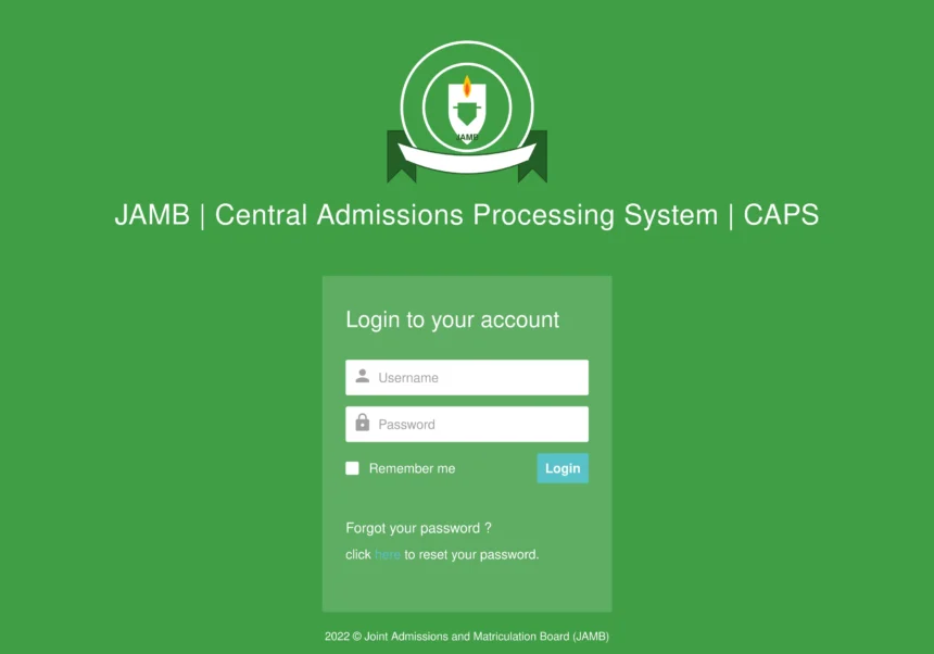 Student accessing the official JAMB e-Facility portal on a smartphone to review an admission offer.